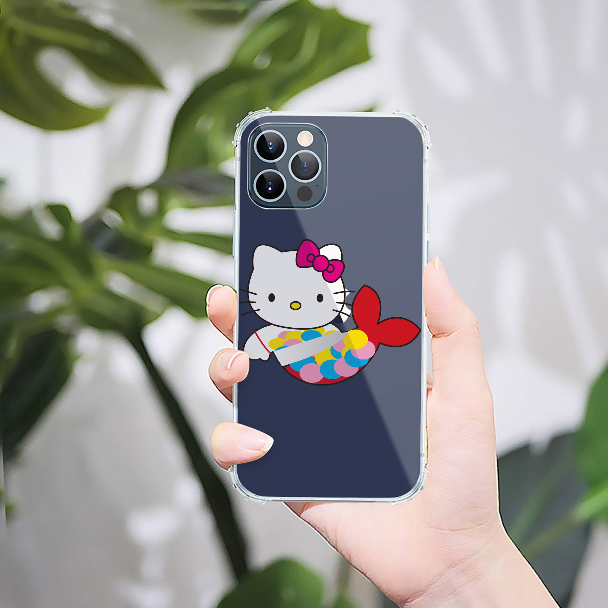 （画像用） Hello Kitty ハローキティ 【iPhone 12シリーズ対応】透明スマホケース（クリアソフトケース）